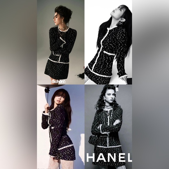 Chanel runway tweed embroidered sequin flower dress jacket - Picture 7 of 11